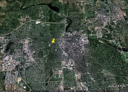 location of the green renovation in Ann Arbor (via Google Earth)