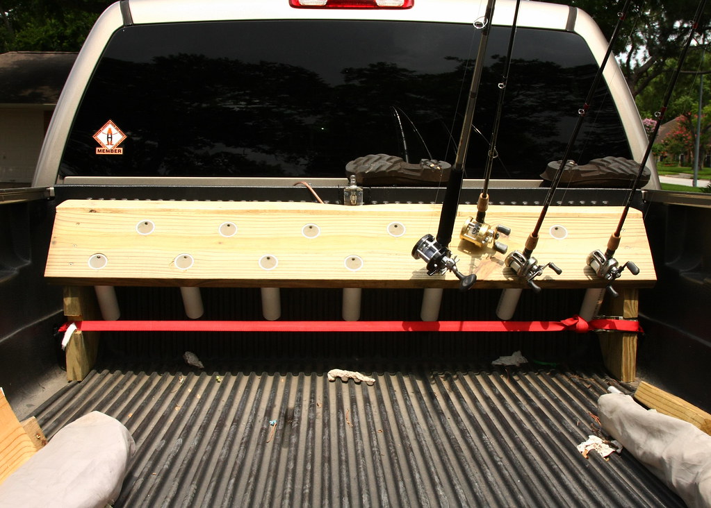 easy truck bed rod holder---20 bucks and a 6 pack - the