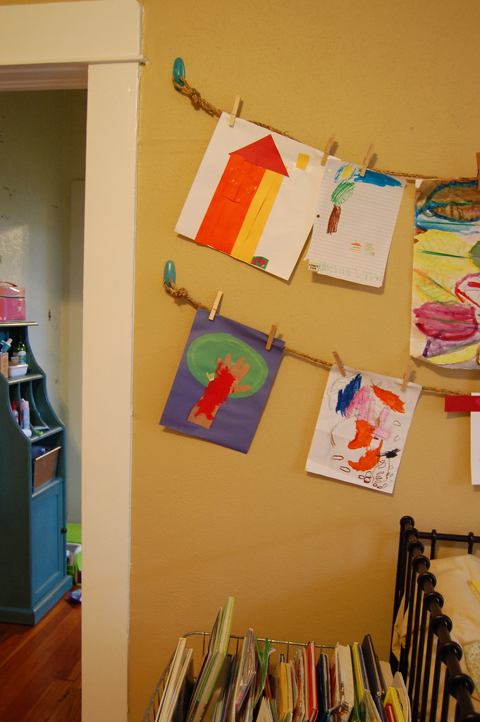 art display in kid's room