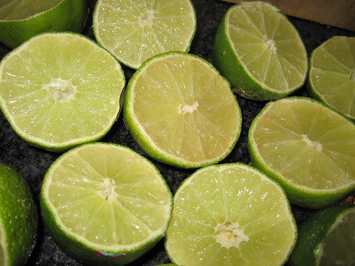 Fresh Limes Ready to be Juiced