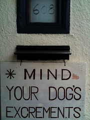 * Mind your dog’s excrements