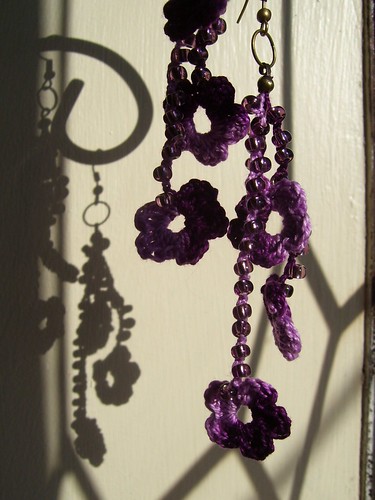Crocheted flowers purple
