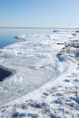 icy shoreline