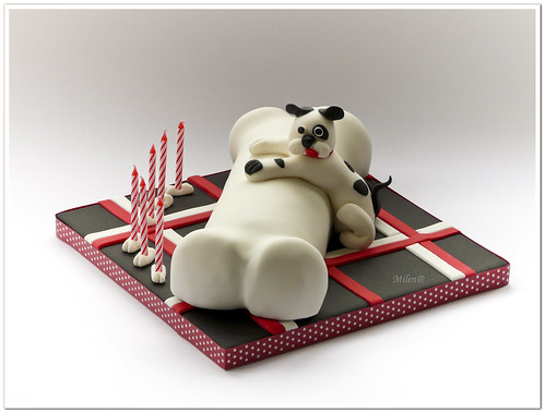 dog bone cake. dog amp; one cake