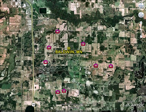 Baldwin, with new subdivisions (image by Google Earth, markings by me)