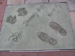 Johnny Depp's footprints at Gruman's Chinese Theatre