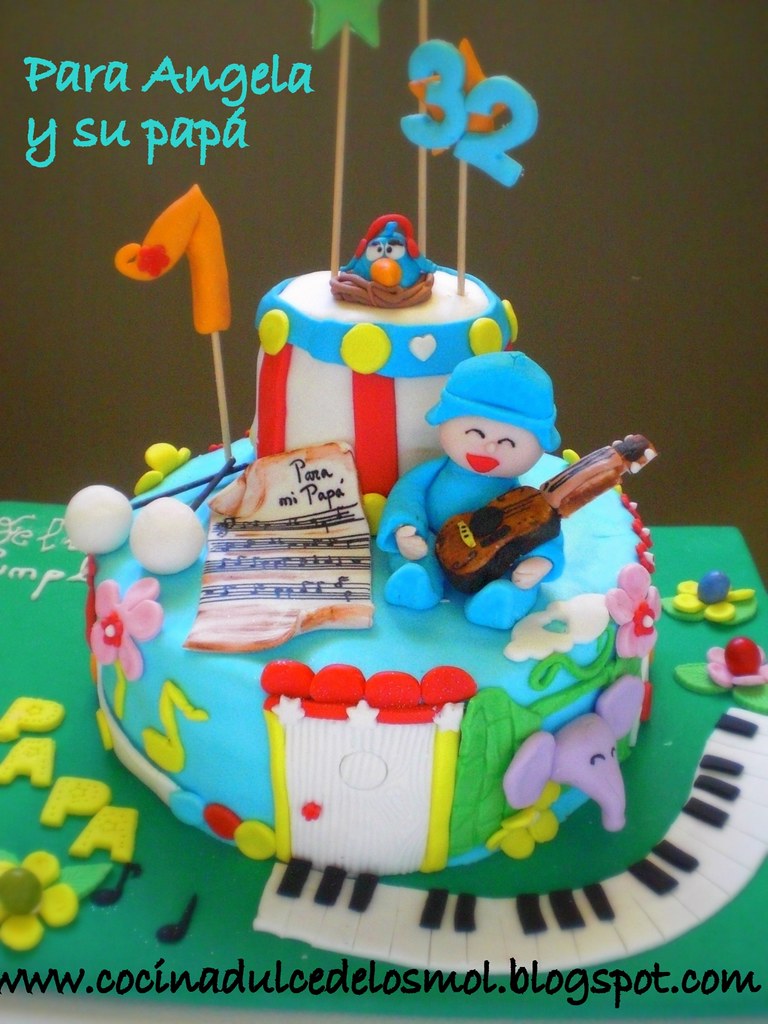 1 POCOYO CAKE-TARTA POCOYO MUSICAL ANGELA Y PAPA