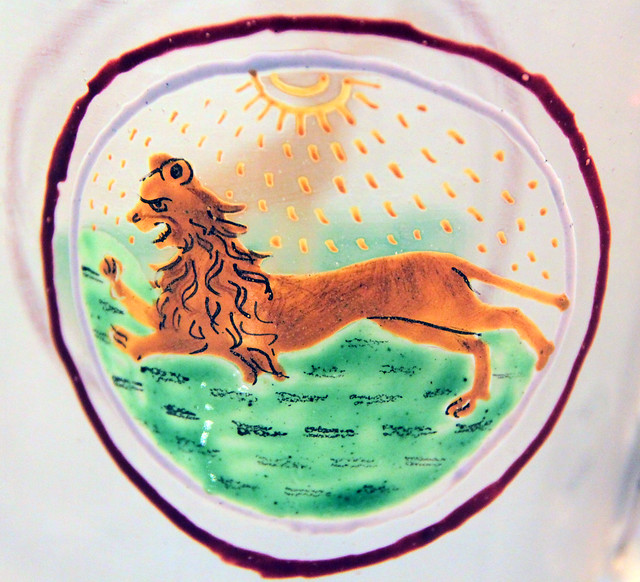 Lion - Venetian enamelled glass, 15-16c