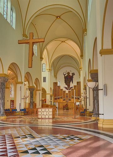 Saint Meinrad Archabbey, in Saint Meinrad, Indiana, USA - nave of church
