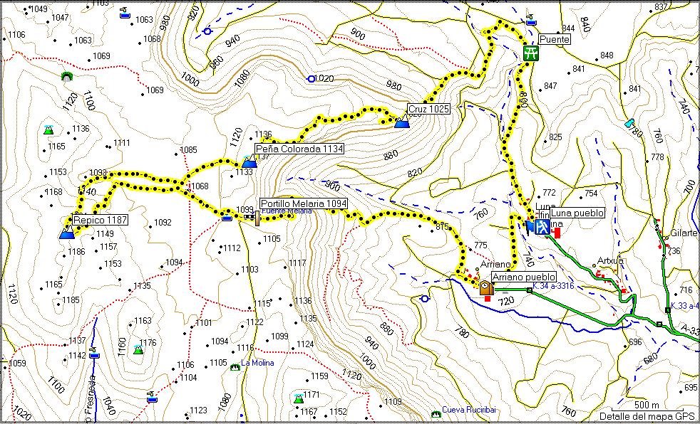Mapa 2009_12_27 Luna a Peña Colorada y Repico