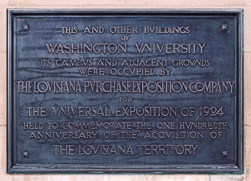 Washington University, in Saint Louis, Missouri, USA - historical plaque