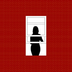 woman in window