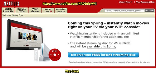 Netflix integrating with Wii