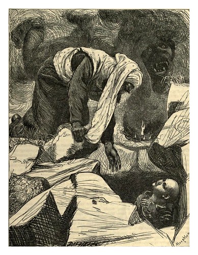 015-El mago demanda a Aladino que renuncie a la lampara-A.B. Hougston-Dalziel's Illustrated Arabian nights' entertainments (1865)