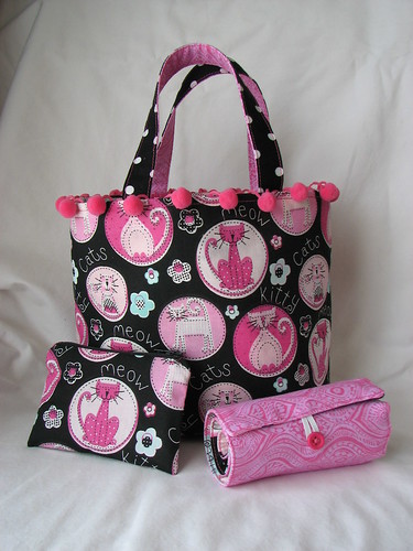 Little Girl Bags with crayon roll and coin purse