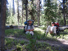 One of my favorite photos of the trip.  Jake and Leslie during a break on the trail.  I love the look on Leslie's face.