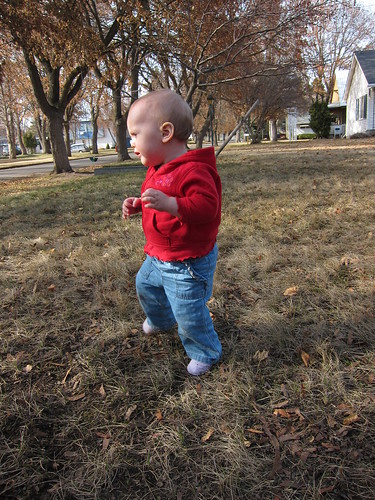 Lily's first time walking outside