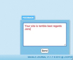 Mahalo Journal - feedback tab