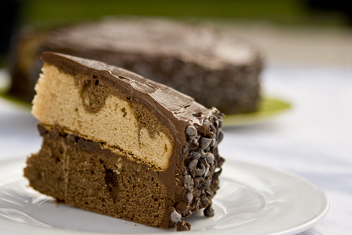 Chocolate Peanut Butter Marble Cake