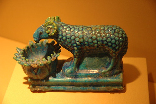 Faience Group: Ram with Lotus-shaped Manger