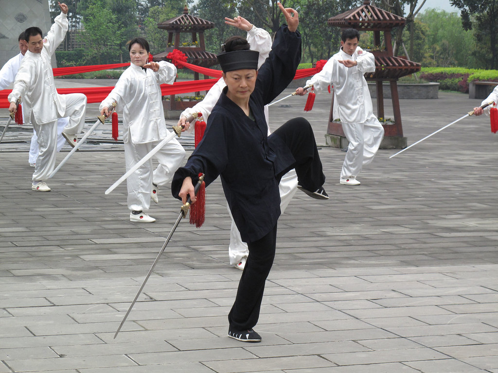 Taijiquan sword demonstration at Hemingshan
