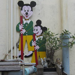 Mickey Mouse figures, Tai O, Lantau Island, Hong Kong