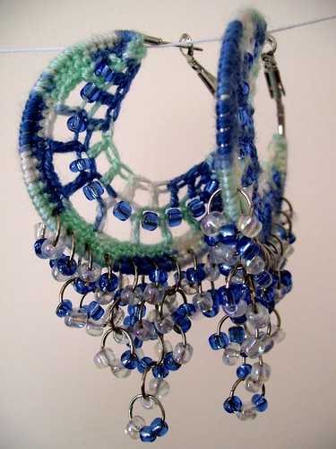 Crocheted hoops with beads