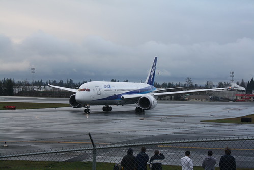 787 ZA001 (ANA colors) First Flight - Departure from KPAE