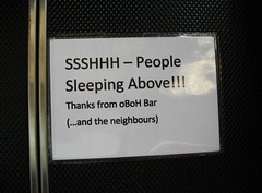 SSHHH people sleeping above