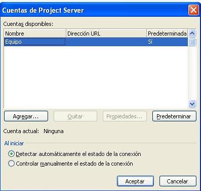 Cuentas de Project Server