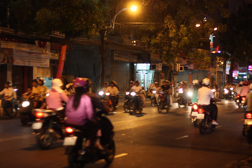 The Saigon streets at night