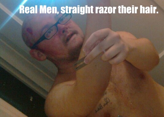 Real Men Straight Razor their hair