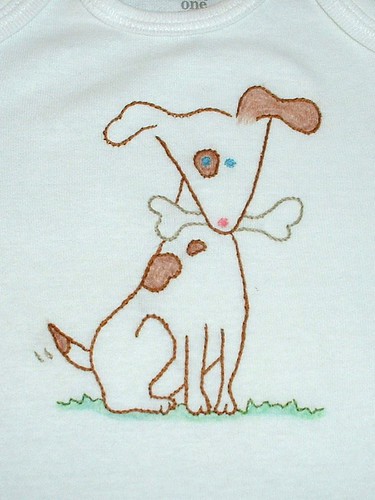embroidered doggie onesie