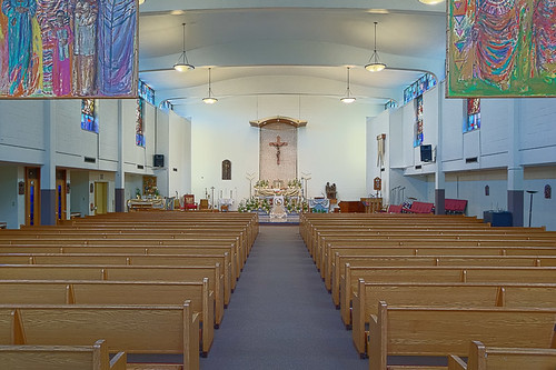 Saint Nicholas Roman Catholic Church, in Saint Louis, Missouri, USA - nave