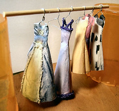 Dresses on rod made from paper by Carol Jones http://community.webshots.com/user/aqualus