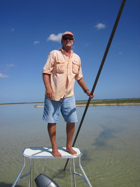 D on the platform in the marls bonefishing in the bahamas