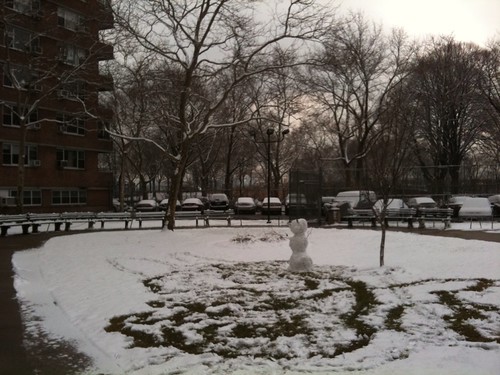 Snowman in yard