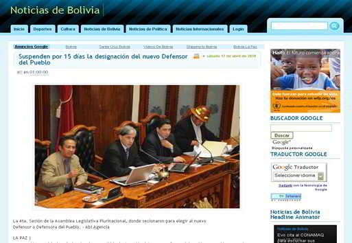 Ultimas Noticias de Bolivia 