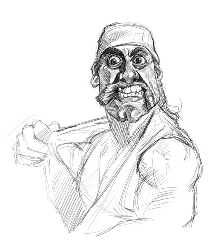 digital sketch of Hulk Hogan - 3