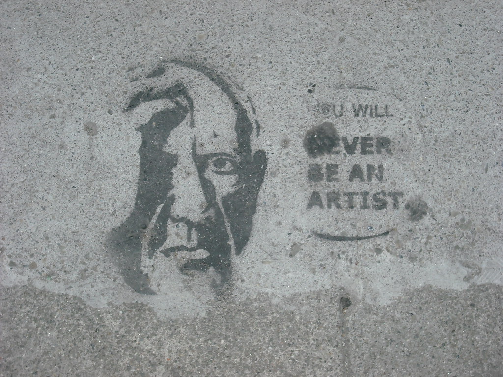 "you will never be an artist" stencil - Oakland, Ca