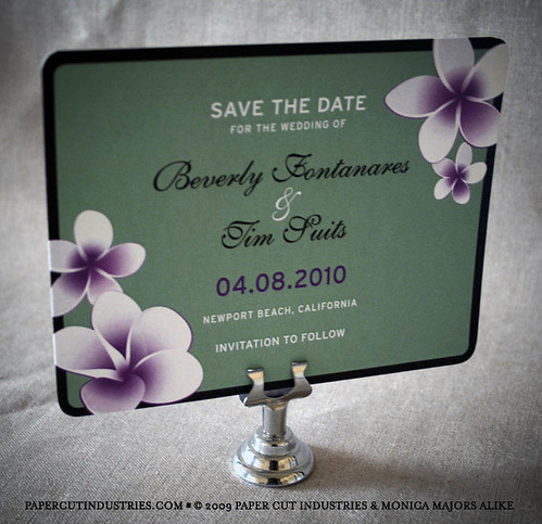 Plumeria Wedding Save the Dates Invitations The beautiful Plumeria flowers