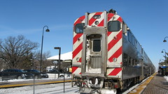 Northbound Metra local at the Deerfield Illinois station. Thursday, February 11th 2010.