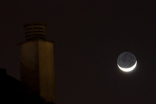 Moon and a roof top