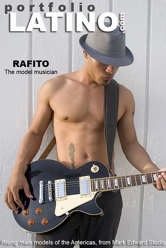 sexy shirtless latin model and musician