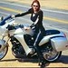 Mary Cummins on a Buell touring bike