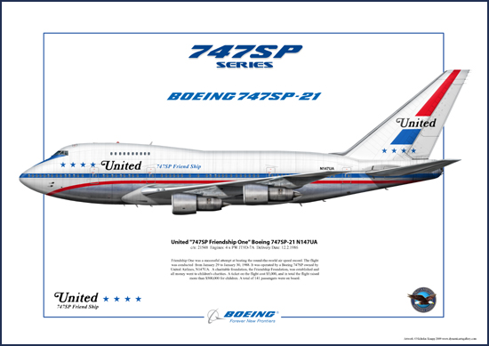 United 747SP Friendship One Boeing 747SP-21 N147UA