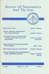 Review of Numismatics and the Law v1n1
