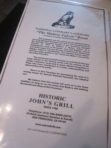 The Story of John's Grill, where a lot of The Maltese Falcon takes place