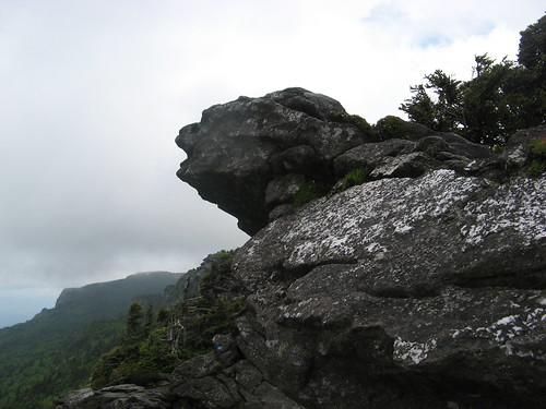Rock section of Grandfather Trail near MacRae Peak