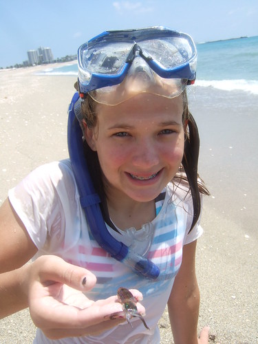 Madison catches a reef squid!